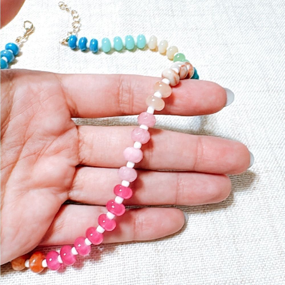 Boho summer beaded necklace N452 - Picture 3 of 3